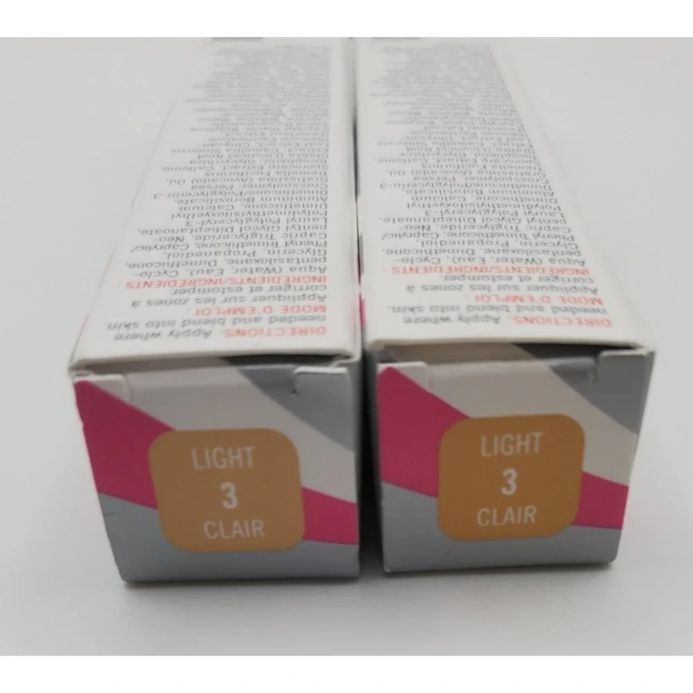 Lot of 2 Hello Fab Bendy Avocado Concealer #3 Light/ Clair 4.8g/ 0.17oz